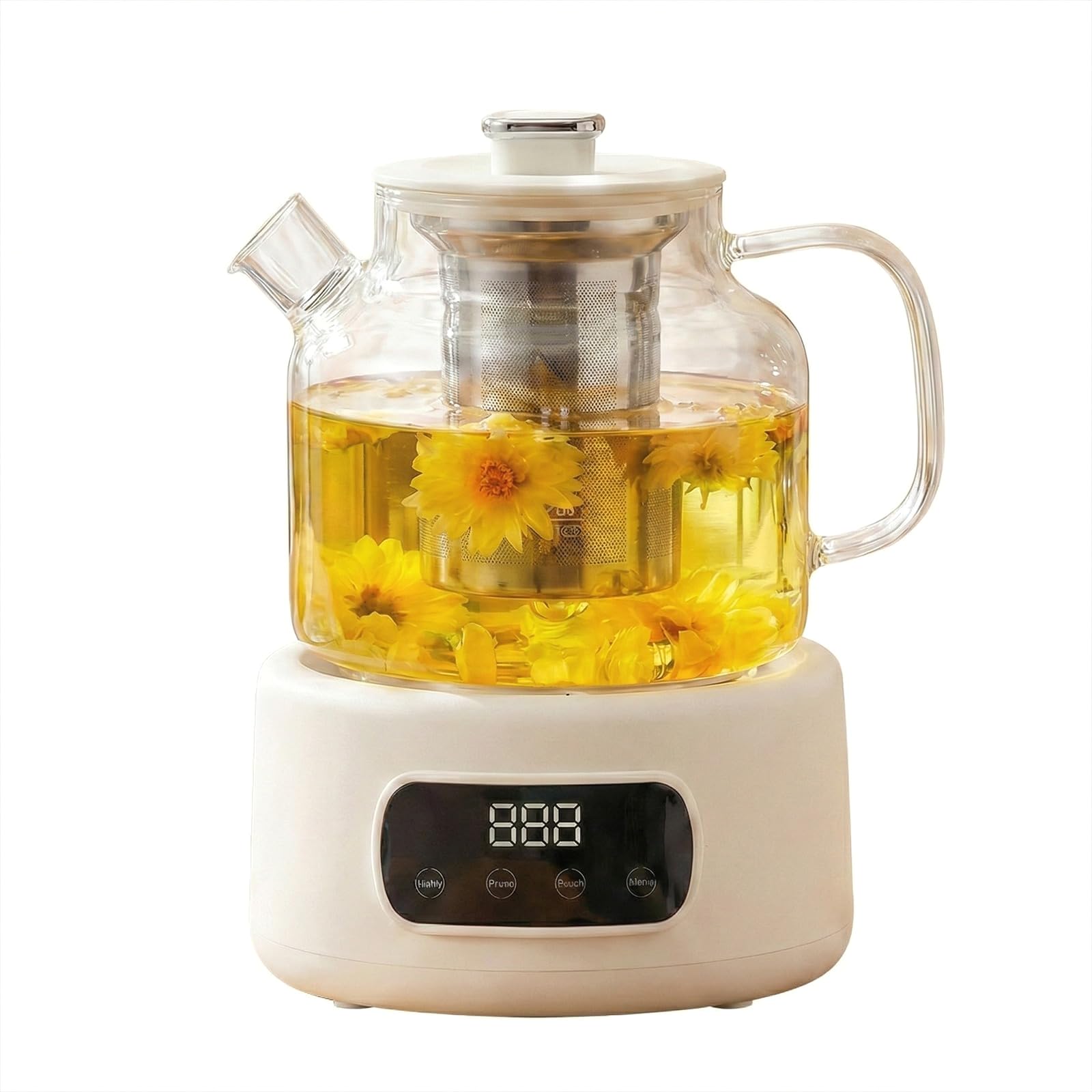 1.2L Glass Electric Kettle with Tea Infuser for Office, Dorm, and Home Use, Featuring Precision Temperature Control and Quiet Operation