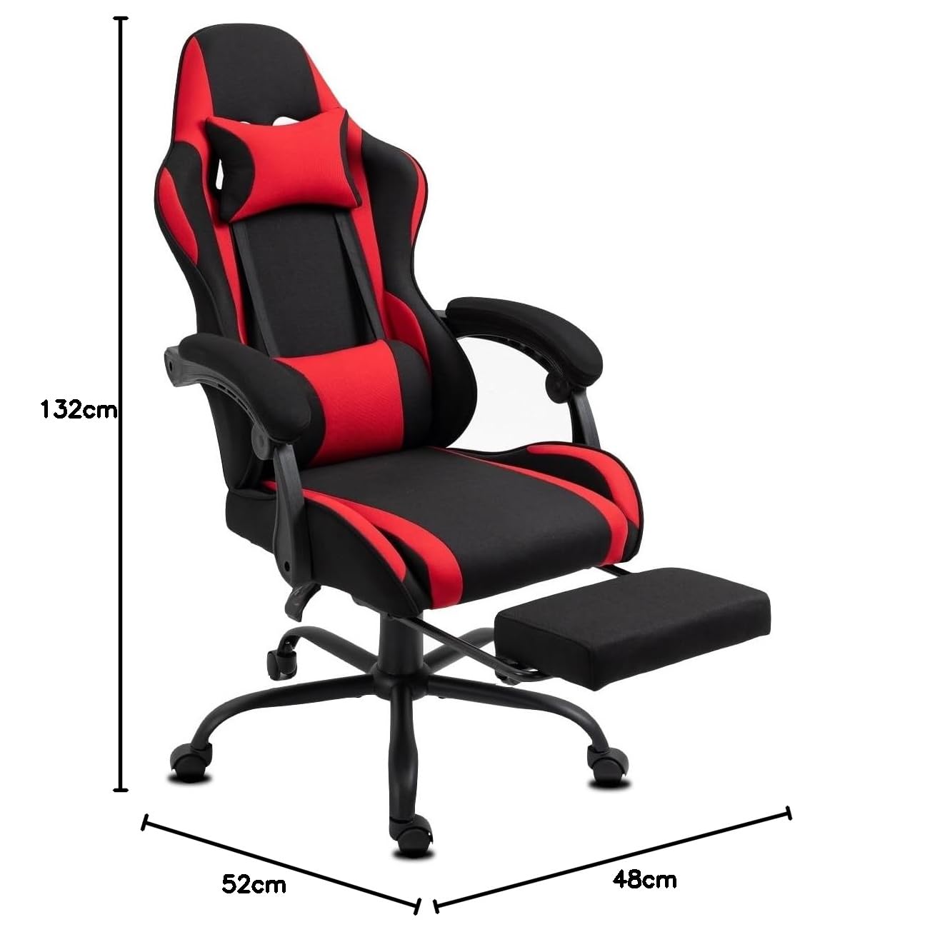 Delman 02-0040 Chaise de Jeu en Tissu, Rouge, Grand modèle