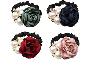 Korean Rose Pearl Hair Tie