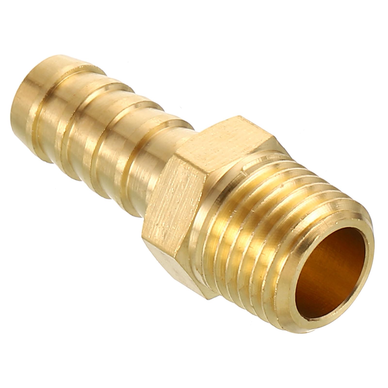 Kozelo Pack of 1 Brass Hose Barb Fittings 3/8" Hose Barb to 1/4" NPT Male Fittings — image 1