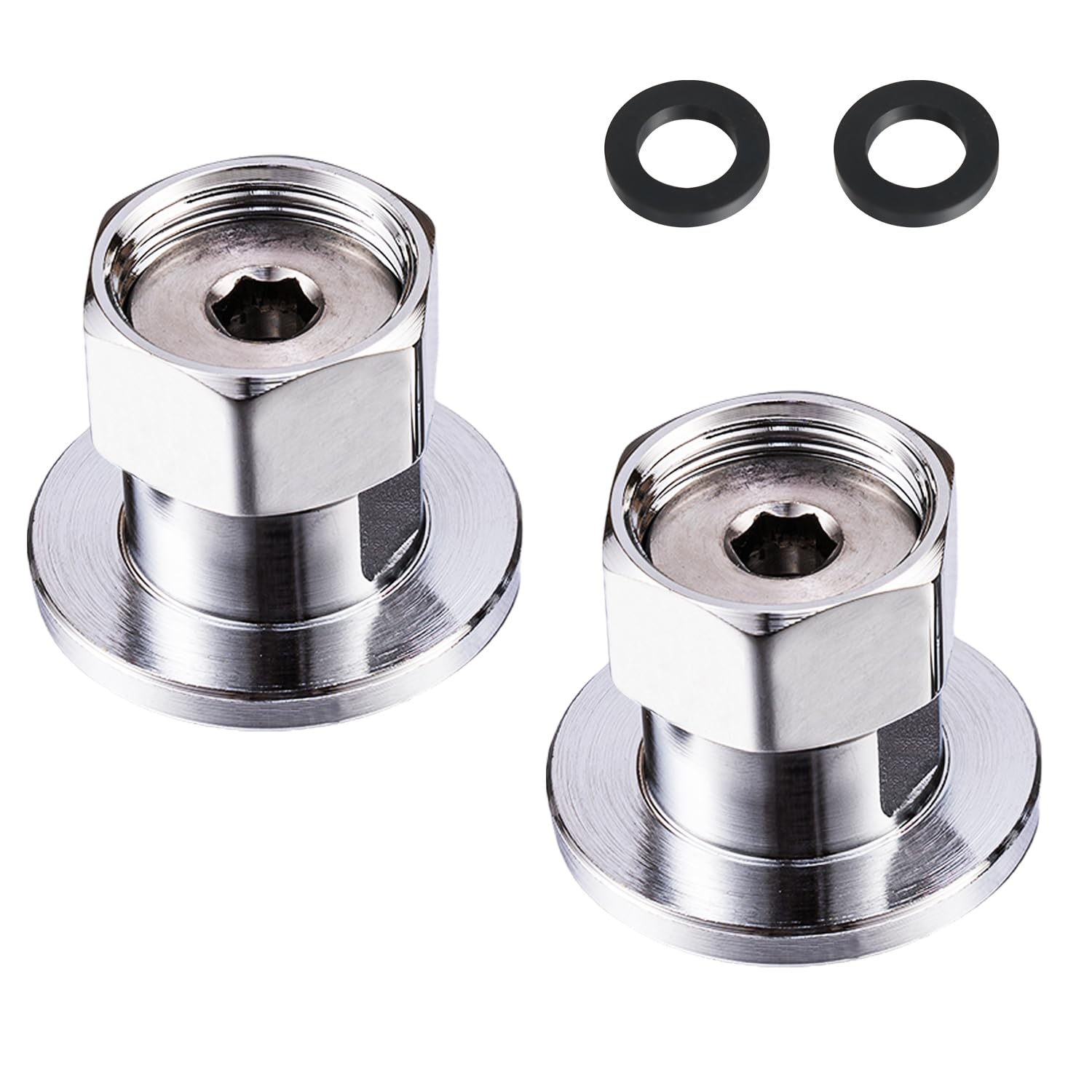 Piezas de grifo comercial, bridas de acoplamiento de grifo, brida excéntrica hembra de 1/2 pulgada NPT entrada hembra para grifos de cocina comercial de montaje en pared central de 8