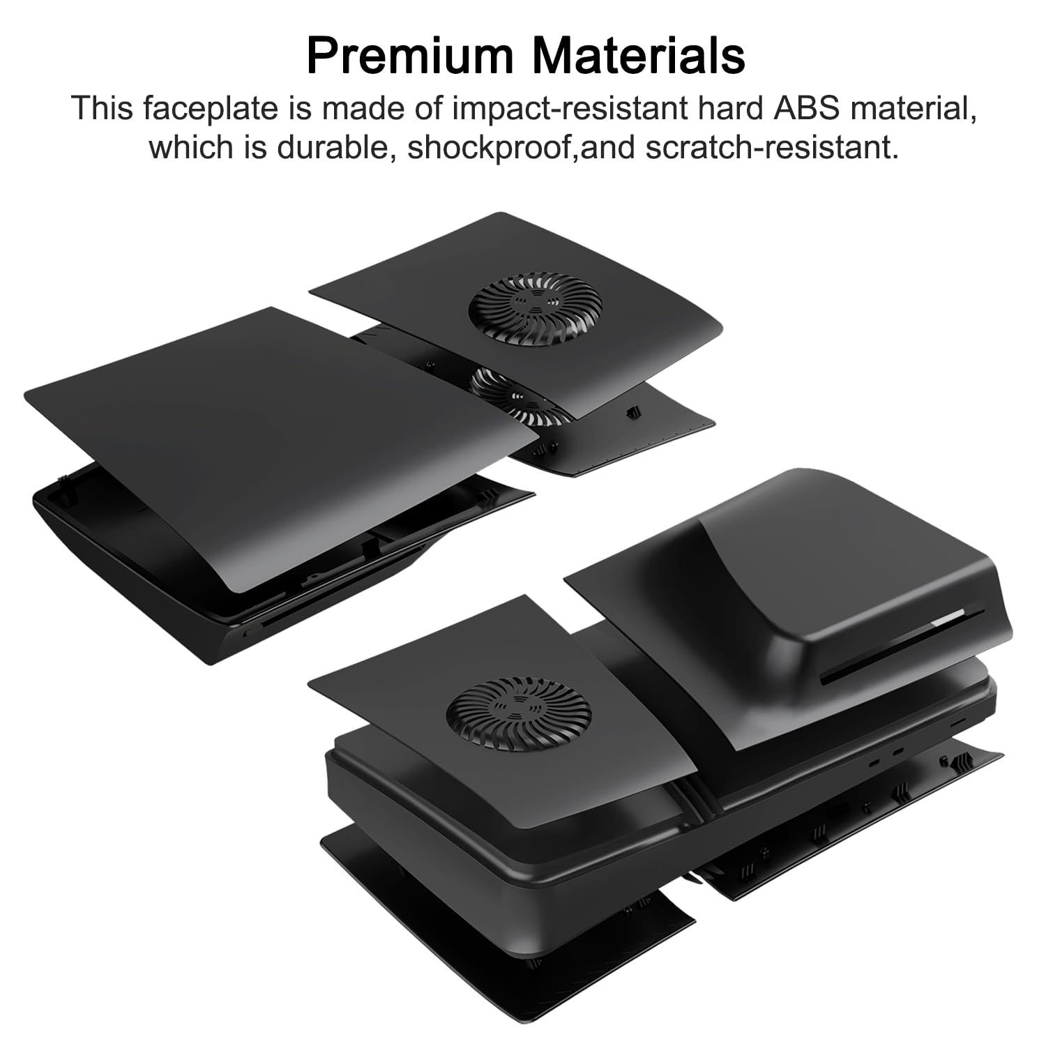 Megadream Placa frontal para PS5 Pro con rejillas de ventilación, ABS duro, a prueba de golpes, antiarañazos, a prueba de polvo, repuesto para PS5 Pro Disc Edition, carcasa de placa de consola con