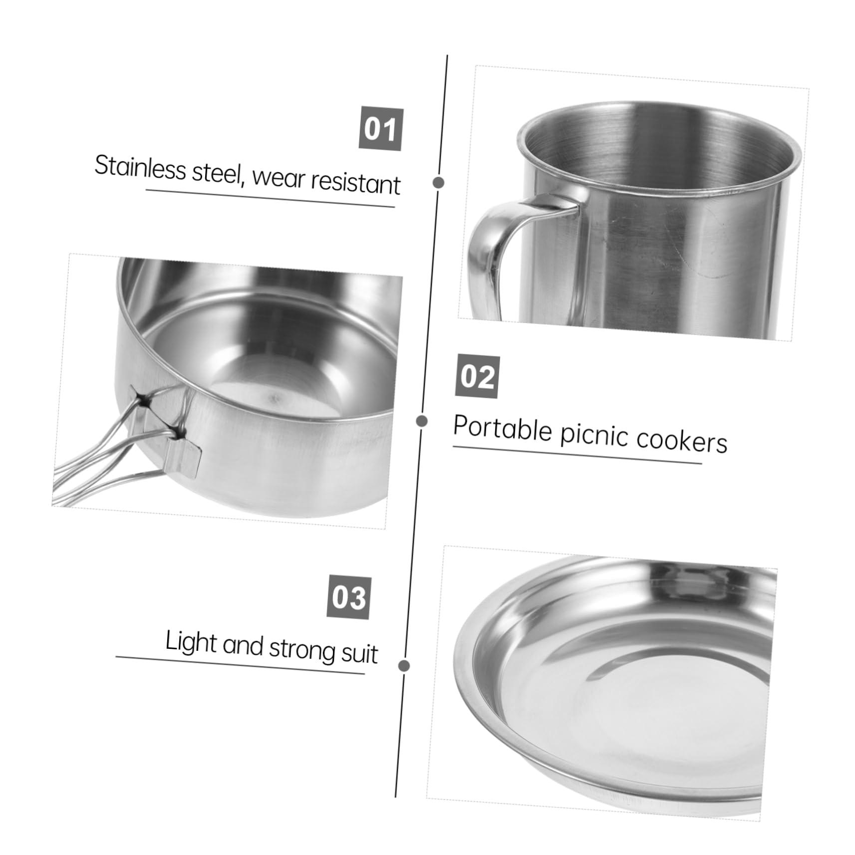 BESPORTBLE 1set Pieghevoli Inossidabile Per All Utensili Picnic Escursioni e Bbq Facili e Resistenti