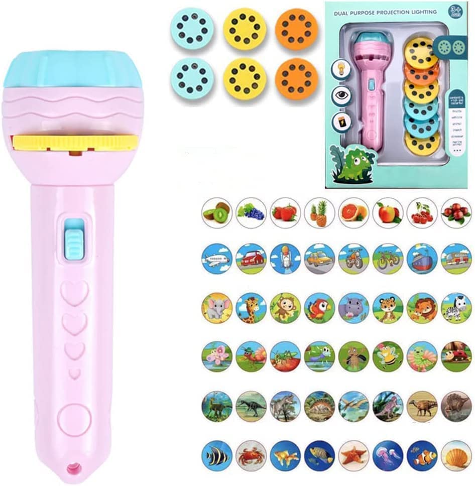 Flashlight Projector, Slide Projector Flashlight, Cartoon Projector Torch with 48 Images, Mini Dinosaurs Handheld Projector, Educational Learning Bedtime Night Light for Children-image-35