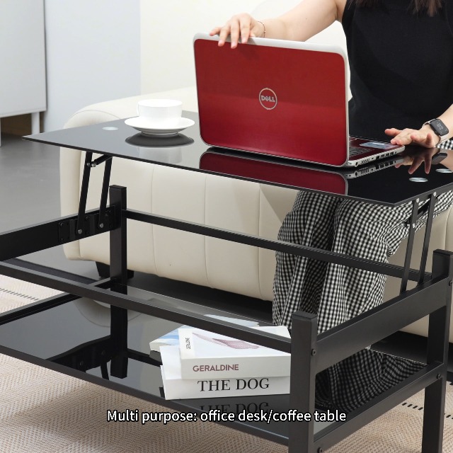 【引取限定】Glass Top Table Amazon.com: Meihua Lift Top Glass Coffee Table with Storage