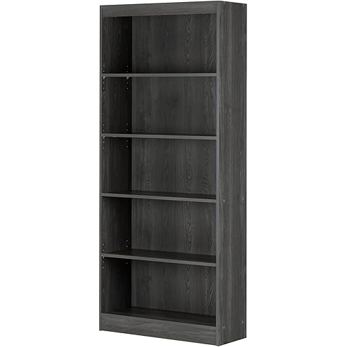 South Shore Axess 5-Shelf Bookcase - Gray Oak
