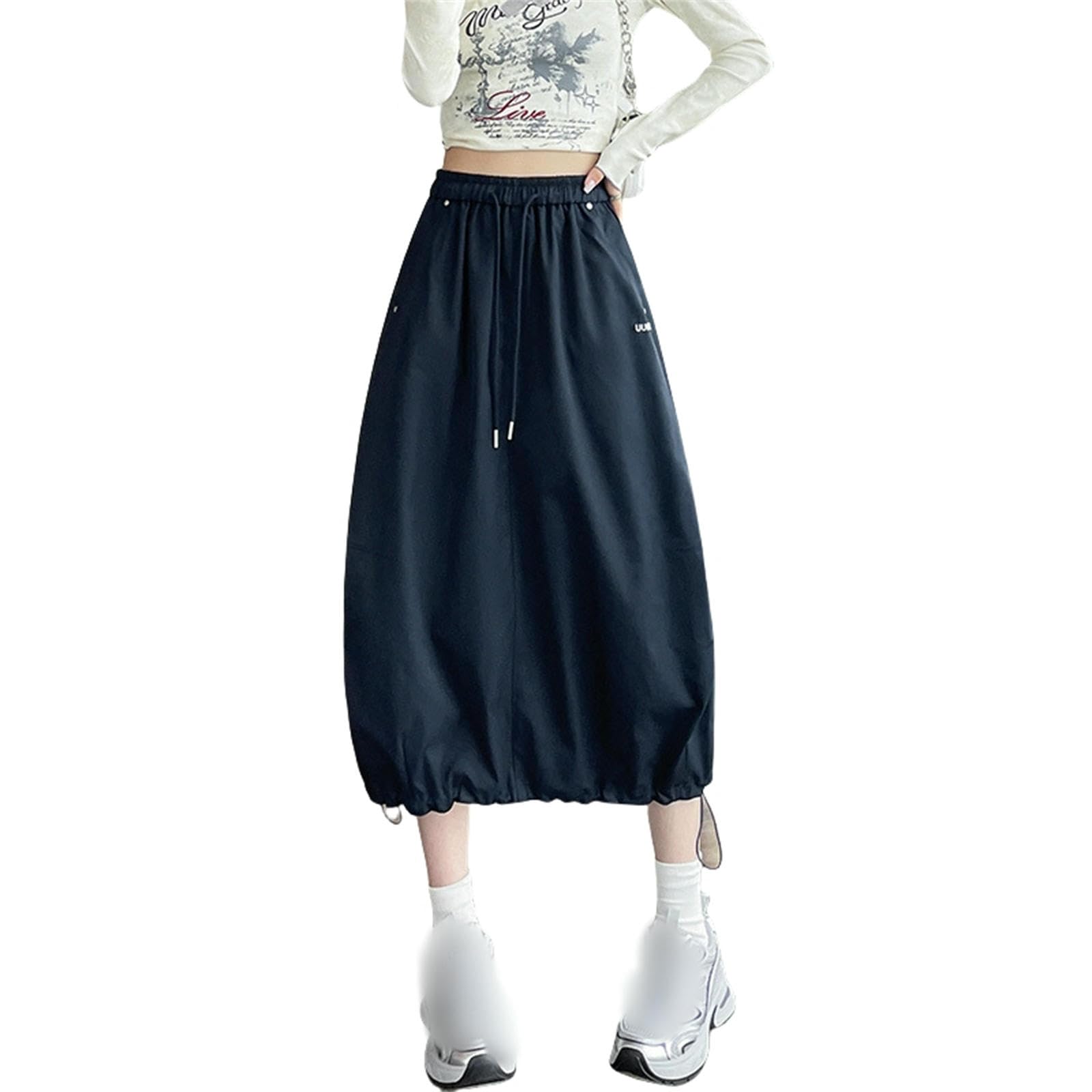 Skirt Damska elastyczna talia Casual Spring Temperament All-Match