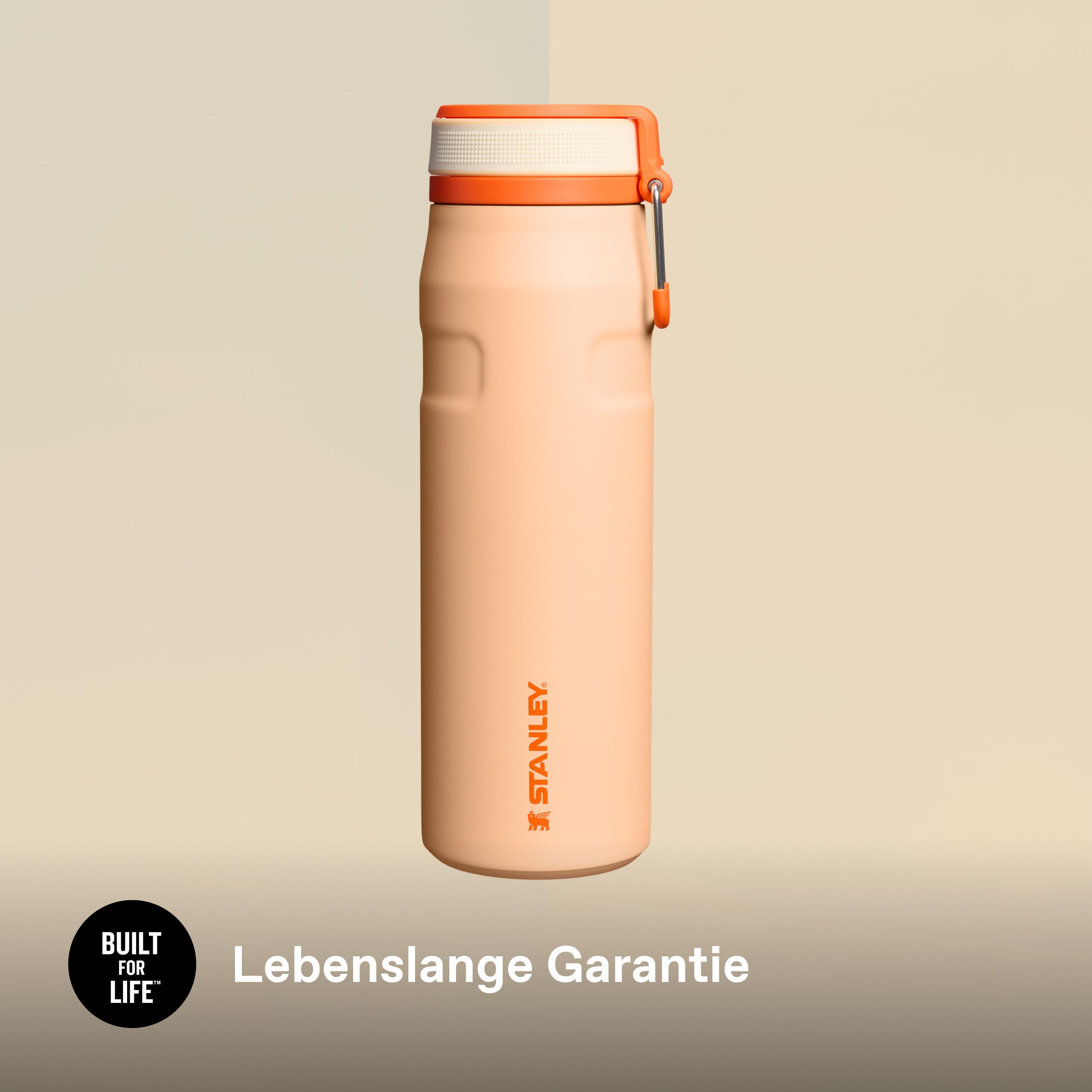 Stanley 1913 Flip Straw Trinkflasche 0.7L - Orange Sherbet | Kühlt 10 Std. - 3 Tage eisgekühlt - Auslaufsicher - BPA-frei - Spülmaschinenfest