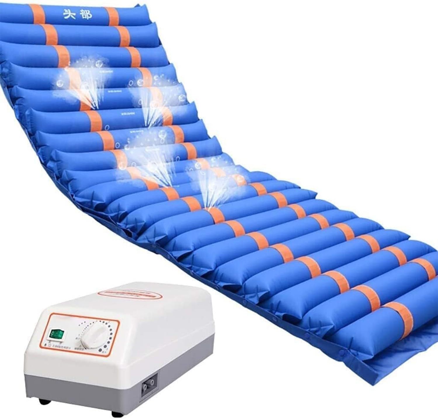 REHOOF Colchón De Presión Alterna Paciente Postrado En Cama, Colchón De Aire con Función Jet, Antiescaras Colchón para Úlceras Colchón Personas Encamadas Poco Ruidoso Y Cargable hasta 135 Kg