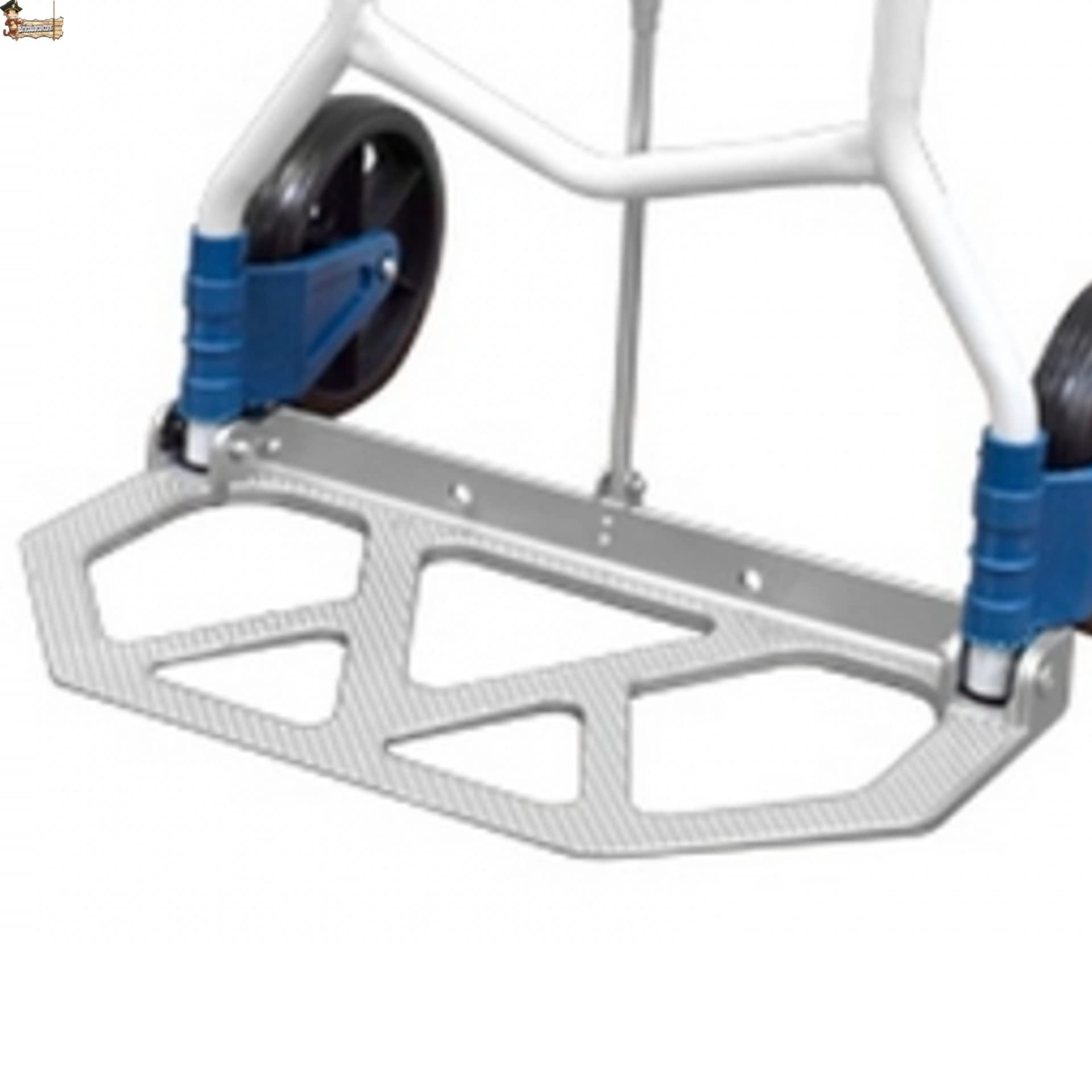 BricoLoco.com Carretilla Plegable de Mano para Transporte de hasta 90 kgs. Carro con Plataforma, asa y Ruedas Plegables. Altura Regulable. Fabricada en Aluminio. Ligera