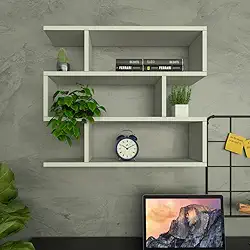 Nicho de Parede ZIG Moderno em MDF – Decoração e Organização Elegante (BRANCO)
