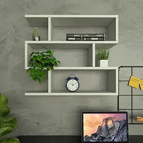 Nicho de Parede ZIG Moderno em MDF – Decoração e Organização Elegante (BRANCO)