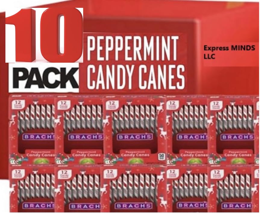 Candy Canes, Individually Wrapped, Red & White Stripes, Christmas Holiday Candy, Bulk | (120 CT)