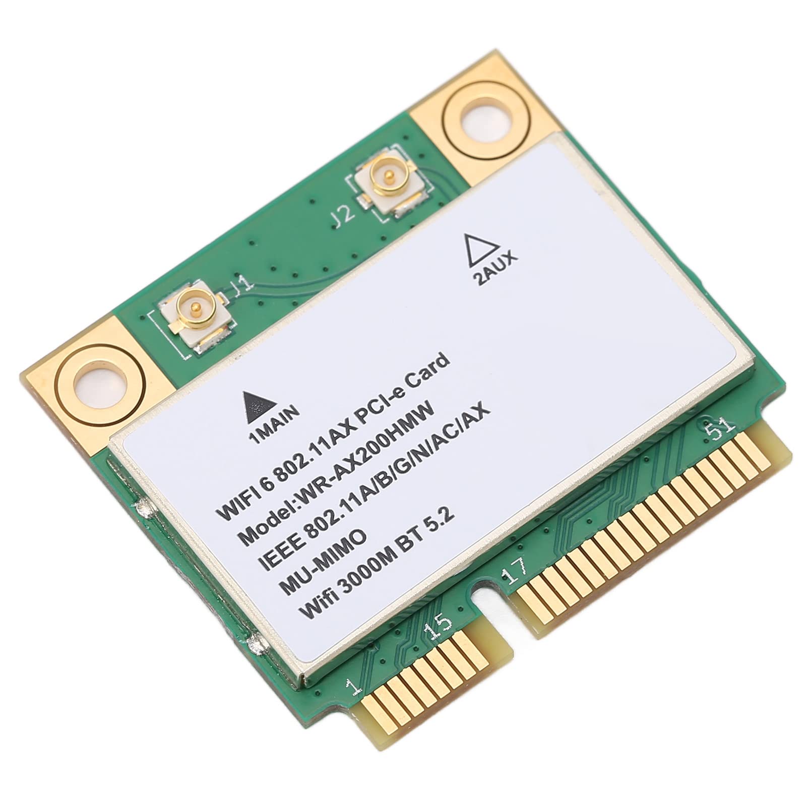 Yunseity AX200HMW WiFi 6 Scheda Wireless Dual Band 802.11 A/B/G/N/AC/AX Half Mini PCI-E Scheda di Rete WiFi Adattatore BT5.2 per PC, Laptop, per WIN10 (64bit)