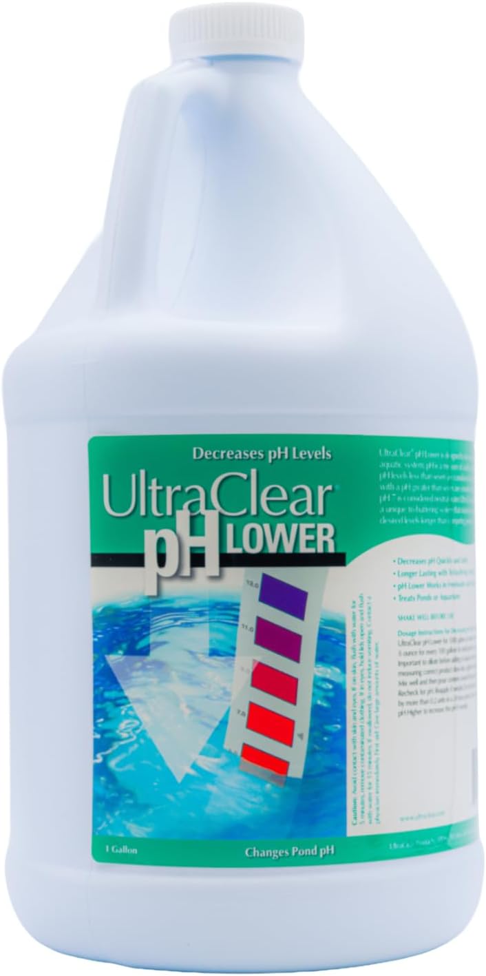 pH Lower 1 Gal – Natural Pond pH Decreaser – Safely Lowers Alkalinity & Supports Balanced Water Quality – Safe for Fish, Koi, Plants & Wildlife