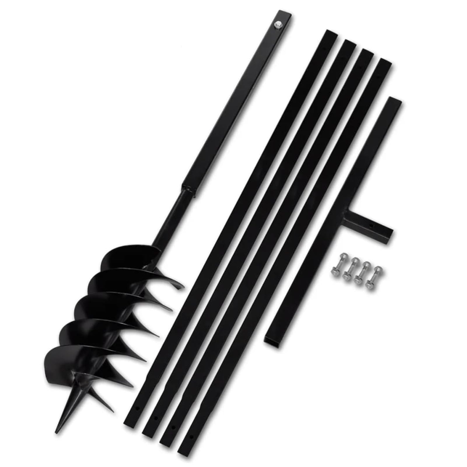 LAPOOH 270527 Ground Drill with Handle 150 mm with Steel Extension Tube, 5 m, Hardware, Tools, Drills, Augers