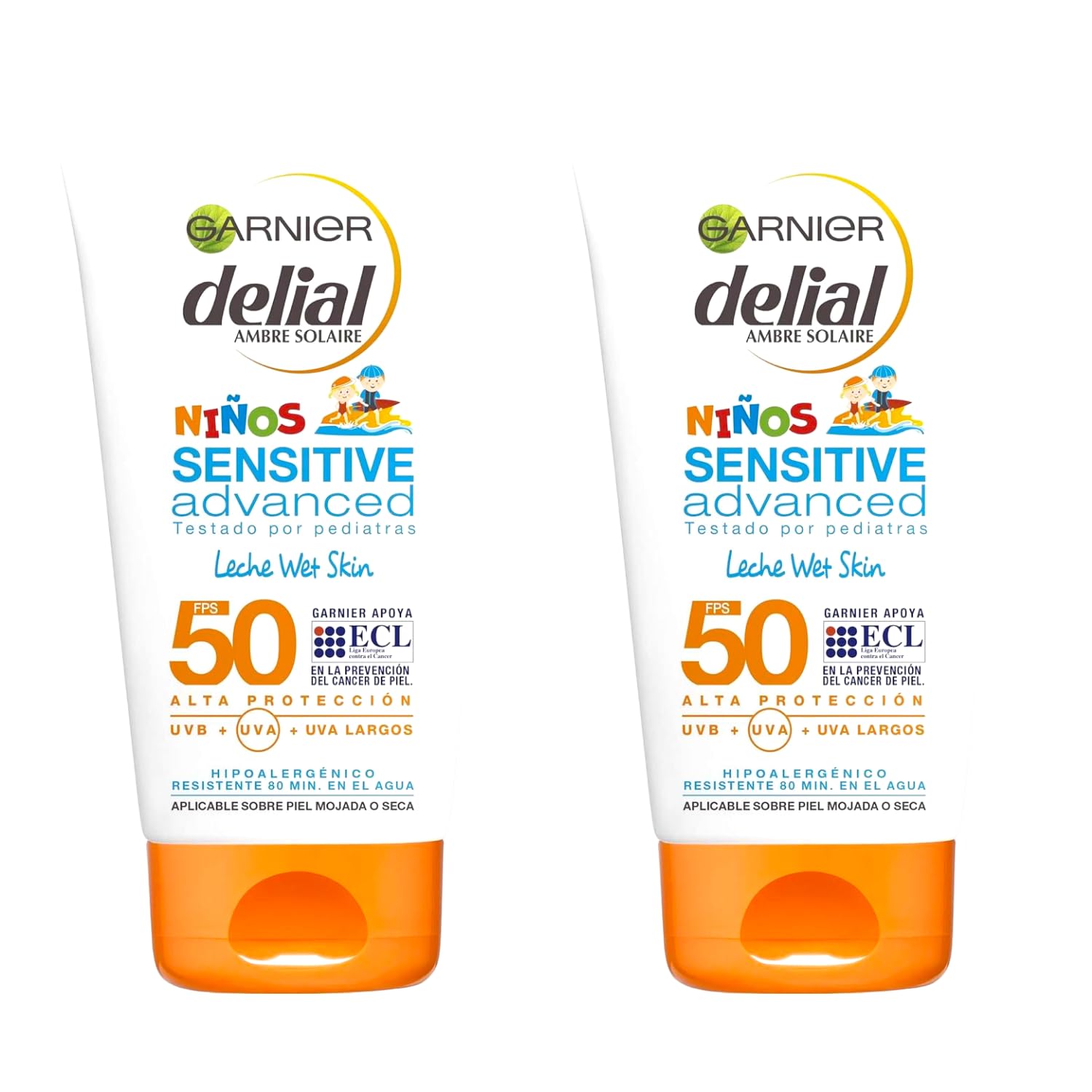 Genérico Protector Solar Delial Kids - IP50 - Pack de 2 Unid - Tubo 150 ml - Delial Niños Sensitive Advanced
