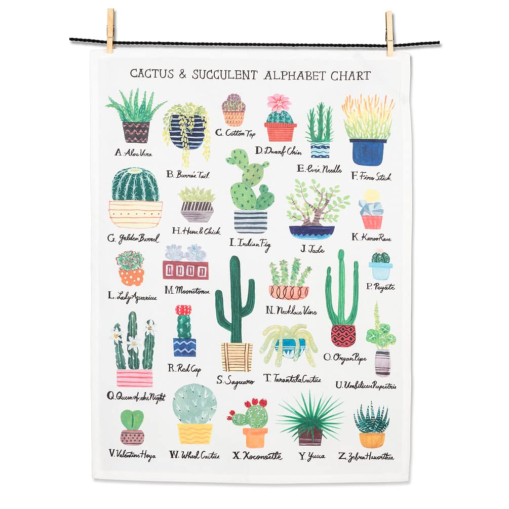 Abbott Collection Home Cactus Alphabet Kitchen Towel