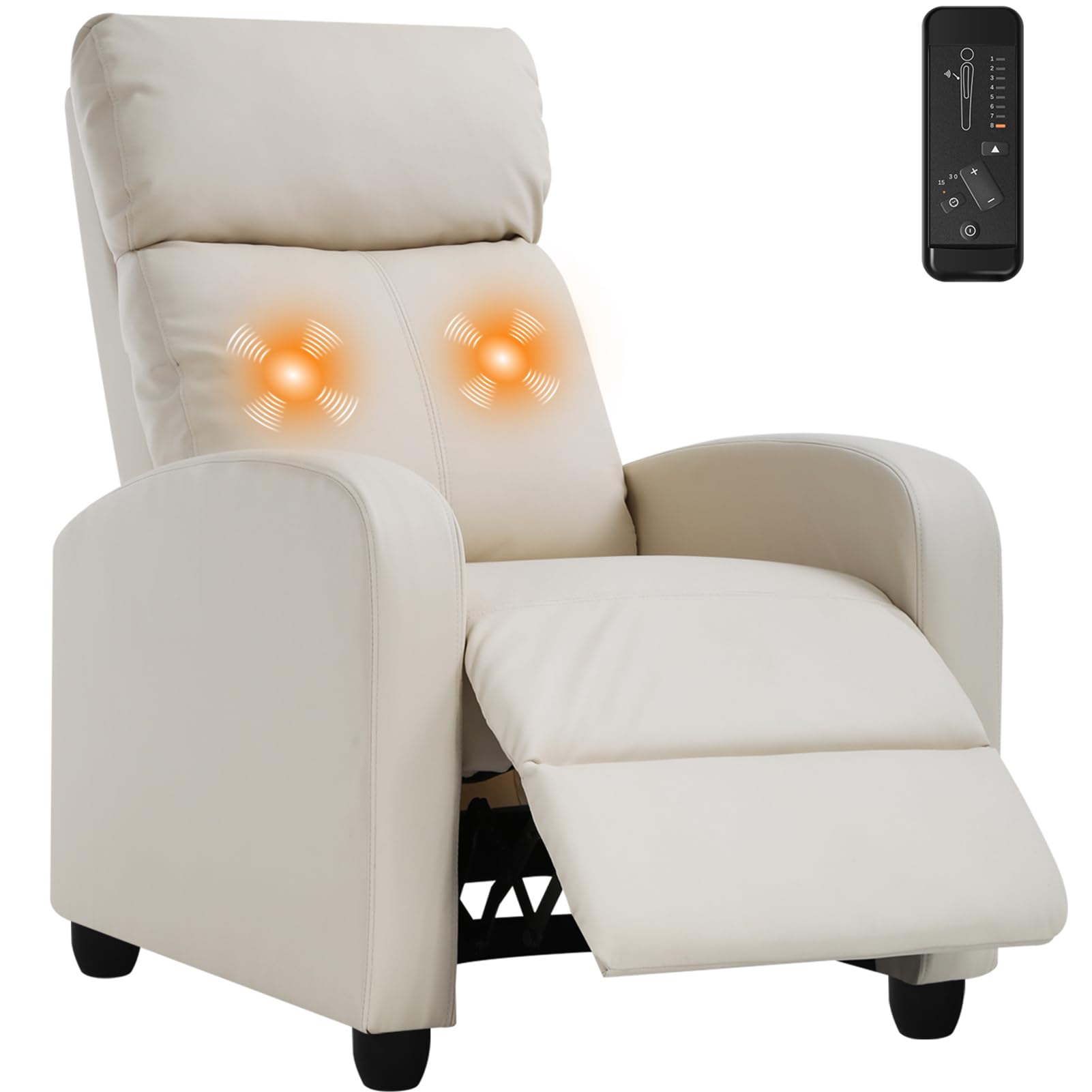 BLKMTY Massage Recliner Chair for Living Room, Single Sofa Recliner Adjustable Reading Chairs Modern Ergonomic Recliner Club Chair Home Theater