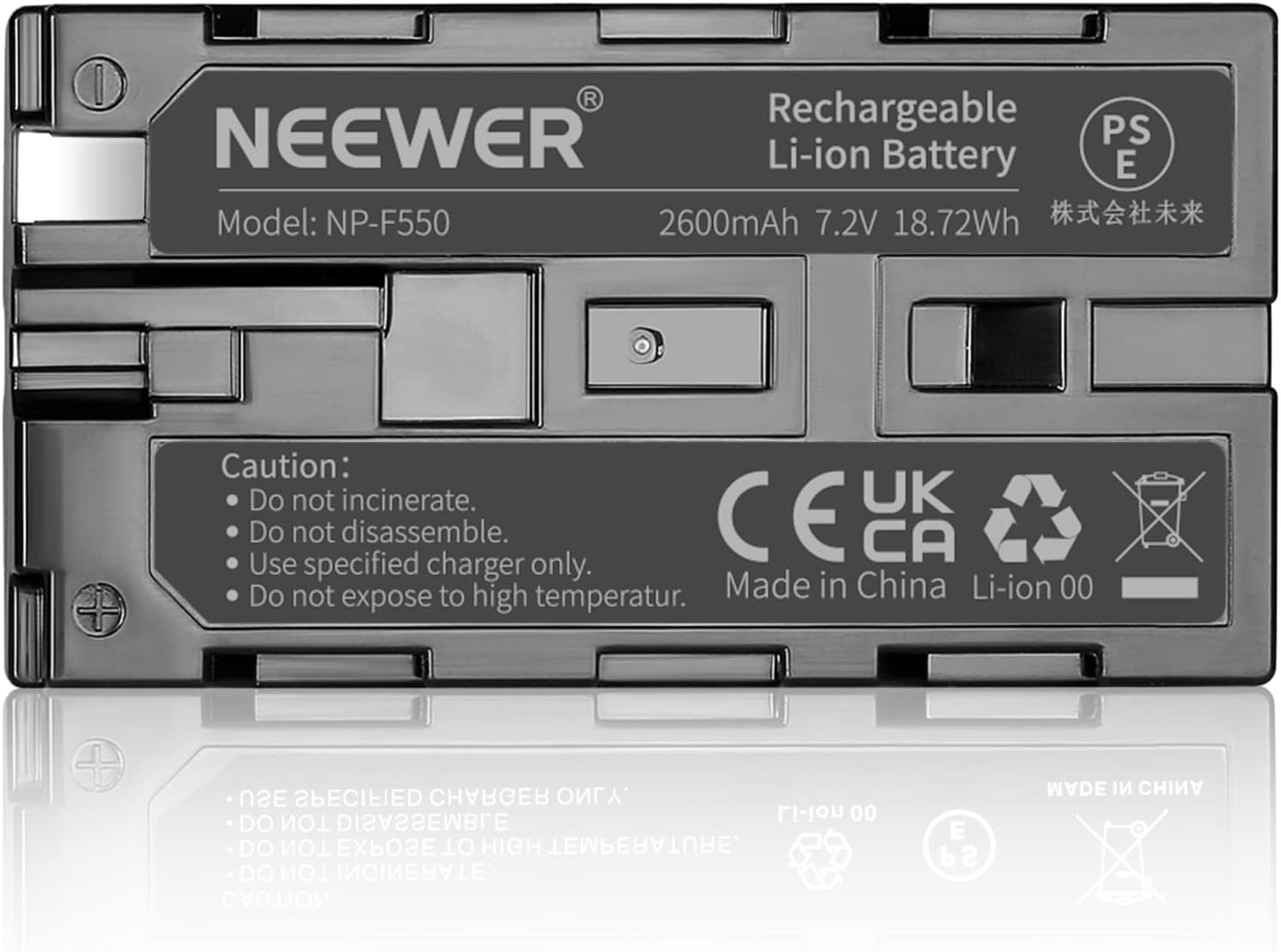 NEEWER NP F550 acculaderset, compatibel met Sony NP F970 F750 F770 F960 F550 F530 F330 F570 CCD SC55 TR516 TR716 TR818 TR910 TR917 NEEWER LED -licht/monitor/camera slider Verpakking van 2 stuks. Zwart