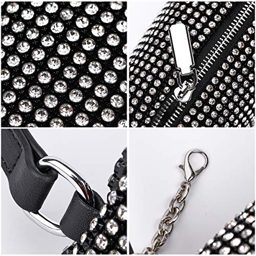 Image of Valleycomfy Bling Crystals Evening Clutch Bag for Women Girls Sparkling Crossbody Bag Wedding Prom Party Club Purses Handbags