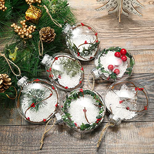 Kingrol 15 Pack Ornament Discs, 8cm Clear Plastic Fillable Ornament Ball for DIY Craft Projects, Christmas, Wedding, Party, Home Decor - Image 5