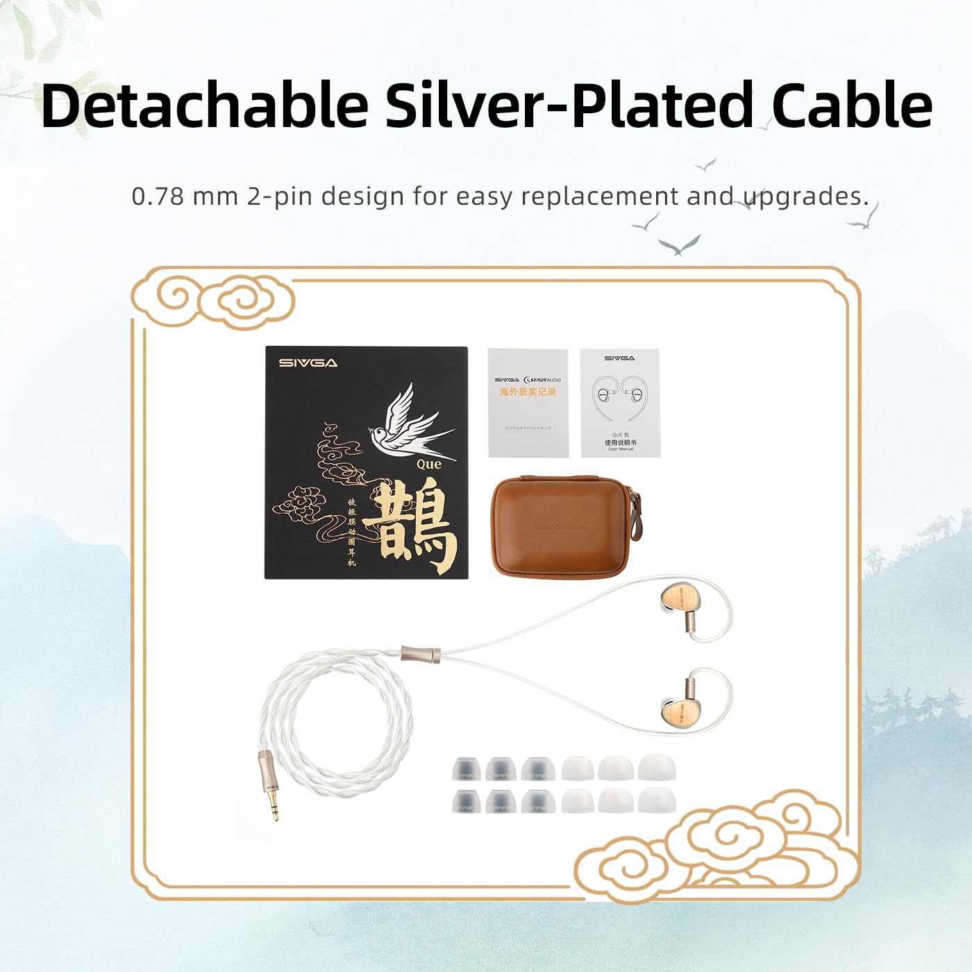 SIVGA Que Plated Beryllium Dynamic Diaphragm Wired Earbuds QUE | 10mm magnet dynamic driver zinc alloy housing deliver pure hi-fi sound quality product thumbnail 5