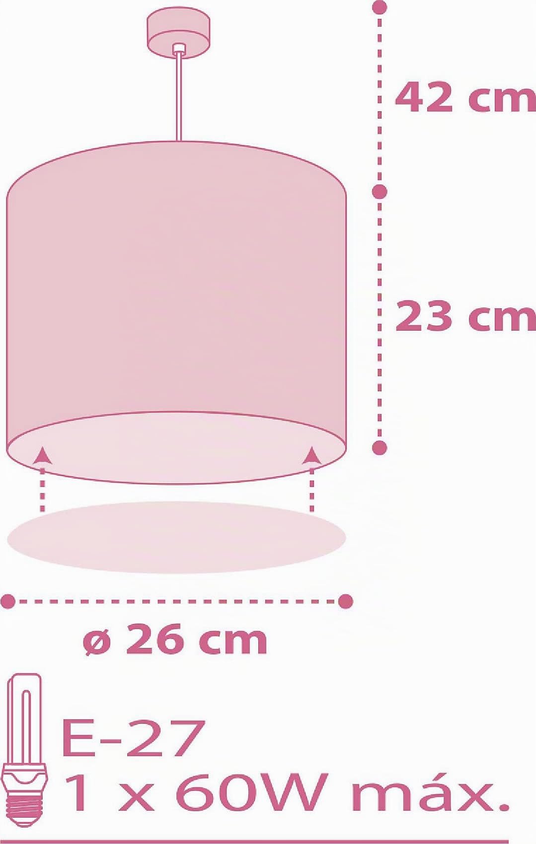 Dalber - Lampada da soffitto, a sospensione rotonda, colore: rosa, led, plastica