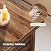 LITTLE TREE 55 Inches Kitchen Island with Storage, 3-Tier Farmhouse Wooden Stationary Island Table with Large Worktop & Leg Room, Modern Coffee Bar Table with Storage Shelf for Kitchen, Rustic Brown
