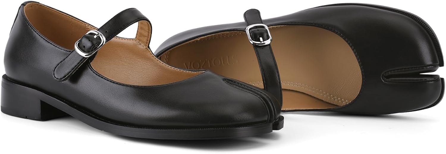 Tabi Mary Jane Shoes Women Split Toe Ankle Buckle Strap Womens Flats Comfort Casual Dressy Party School Work Dress Pumps Shoes - Image 7