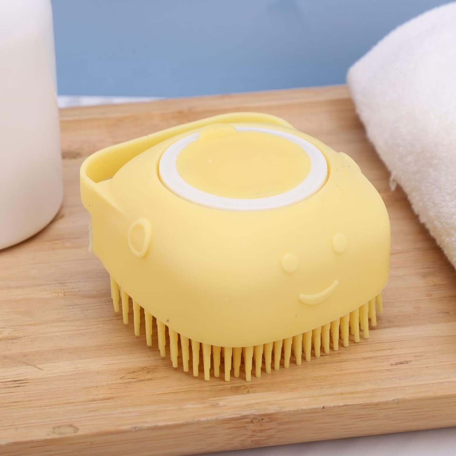 Kuber Industries Dog Brush With Shampoo Container|Cat & Dog Bath Brush For Bathing|Exfoliating|Scrubbing|Massaging & Relaxing|Soft Silicone|Suitable For All Pets|PT230Y|Yellow (B0CX4Y4VVZ) Amazon Price History, Amazon Price Tracker