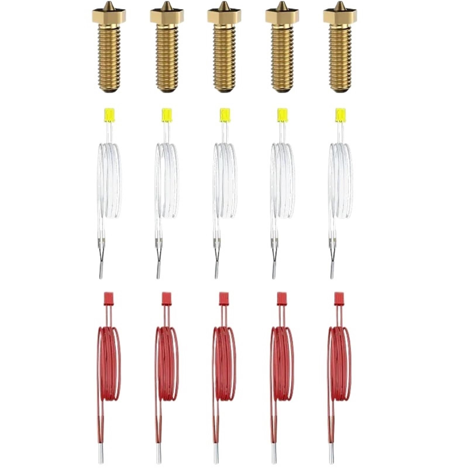 For FLSUN V400 3D Drucker Teil Messing Düse Hotend 0,4mm Druckkopf Wärme Patrone Drähte Kabel Thermistor Linie Temperatur sensor