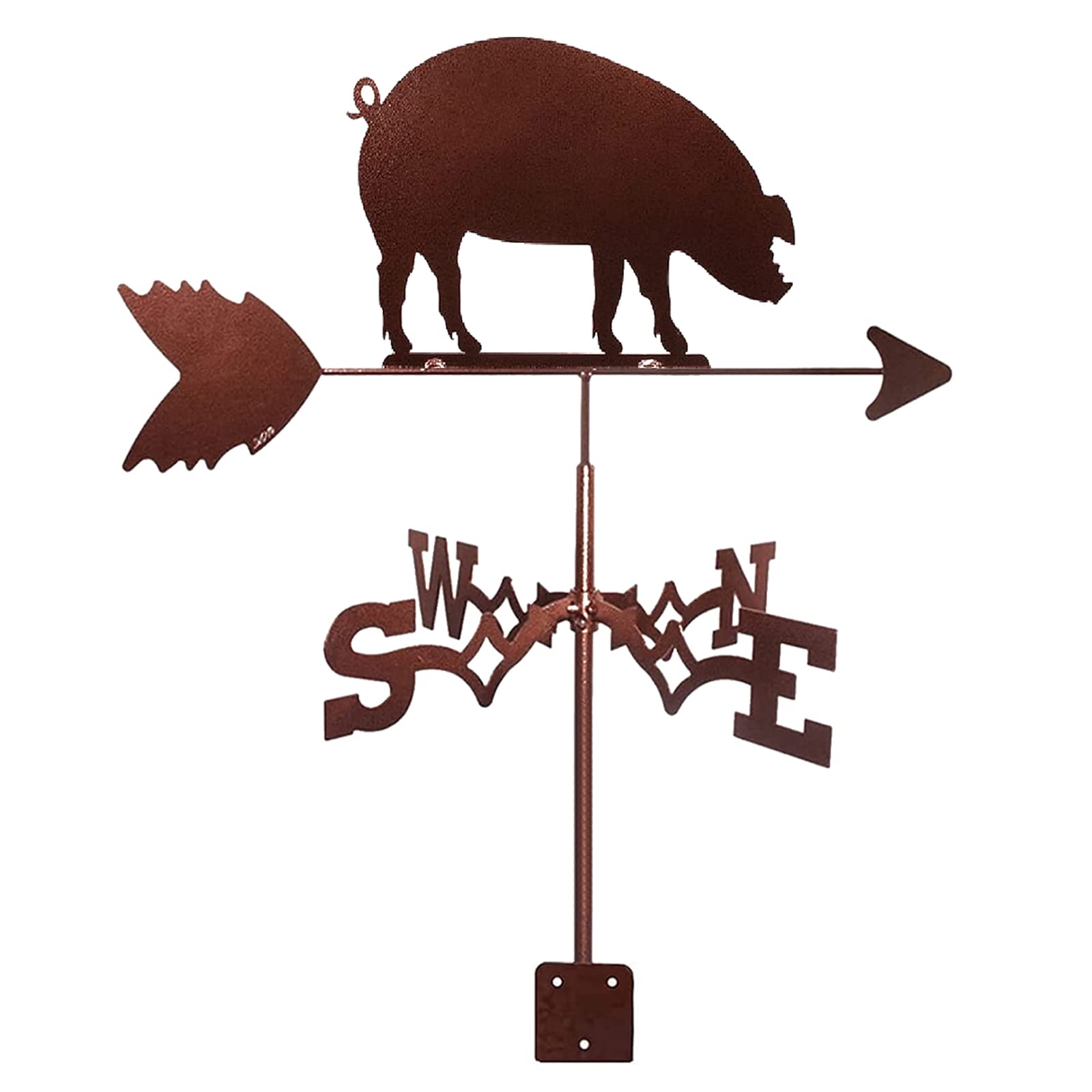 WIQUYBML Weathervane Pig Animal Metal Weather Vane Farm Scene Garden Stake Wind Decorative Direction Indicator