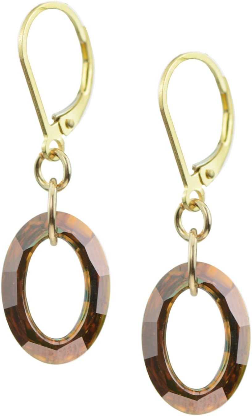 Swarovski Cosmic Ring Earrings with Gold Filled Leverbacks