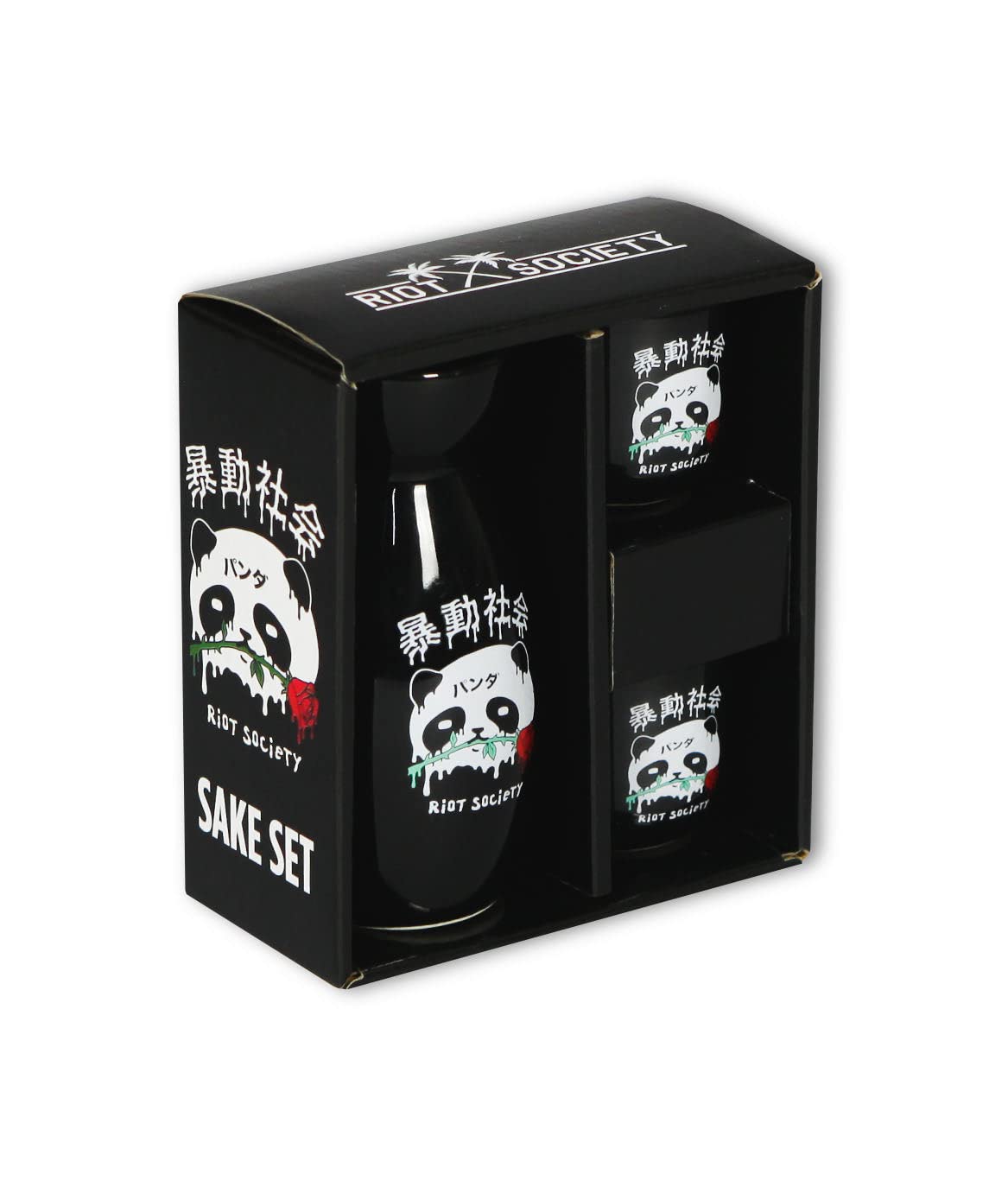 Amazon.com | Riot Society Panda Rose Drip Ceramic Graphic 3-Piece