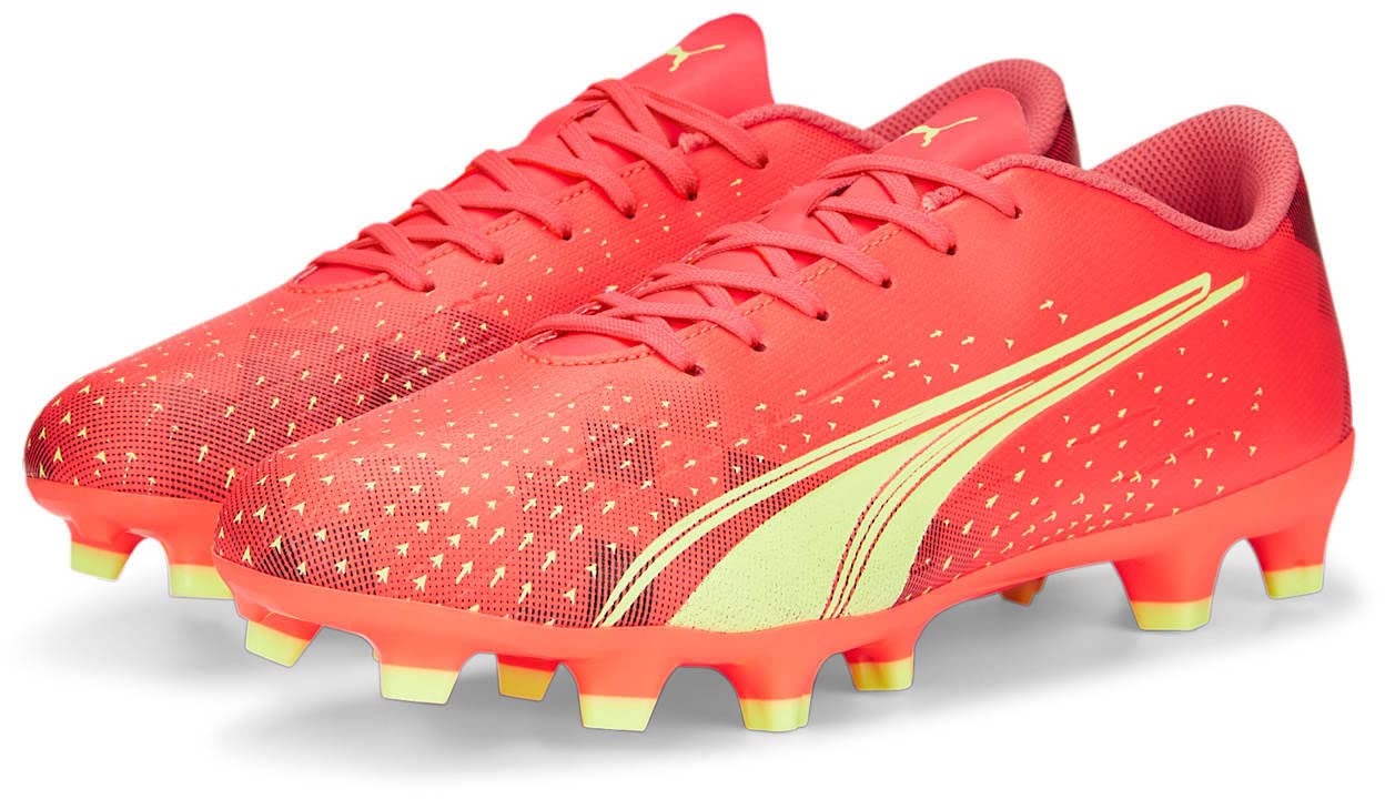 Puma Men's Ultra Play Firm Artificial Ground Sneaker, Fiery Coral-Fizzy Light Black, 10.5