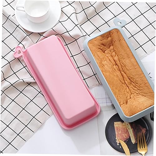 Miniatura 9 de Rectangular Silicone Cake Mold Non-stick Household Baking Loaf Pan for Toast Bread DIY Cakes Easy Clean Pink