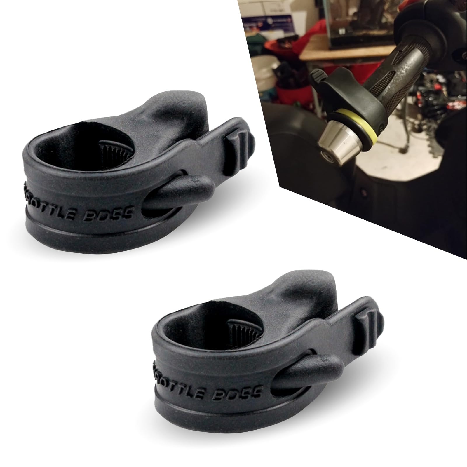 2 PCS Motorcycle Throttle Modification Aid, Throttle Assist Cruise Control Handle Effort-Saving Support Clamp, Accelerator Handle Rocker Bracket, Universal for Most Motorcycles (Black)