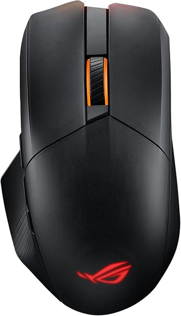 ASUS ROG Chakram X Gaming mouse, Tri-mode connectivity (2.4GHz RF, Bluetooth, Wired), 36000 DPI sensor, 11 programmable buttons, Detachable joystick, Paracord cable, Black