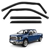 4 PCS in-Channel Rain Guards Fit for 2021 2022 2023 2024 2025 Ford F150 SuperCrew, Side Window Wind Deflectors for 23-25 F-250 F-350 F-450 F-550 Crew Cab, Vent Window Visors Shade Shield
