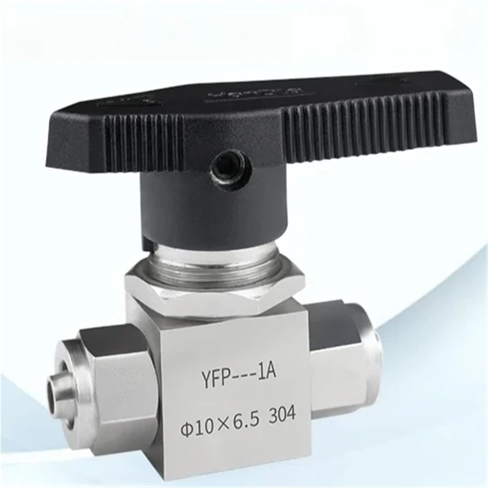 Poziomy trójnik L/T Port Fit 4 6 8 10 12 14 mm wąż szybko odcinający zawór kulowy 304 316 stal nierdzewna pneumatyczne powietrze 1 szt. (10 x 6,5 mm, SS316)