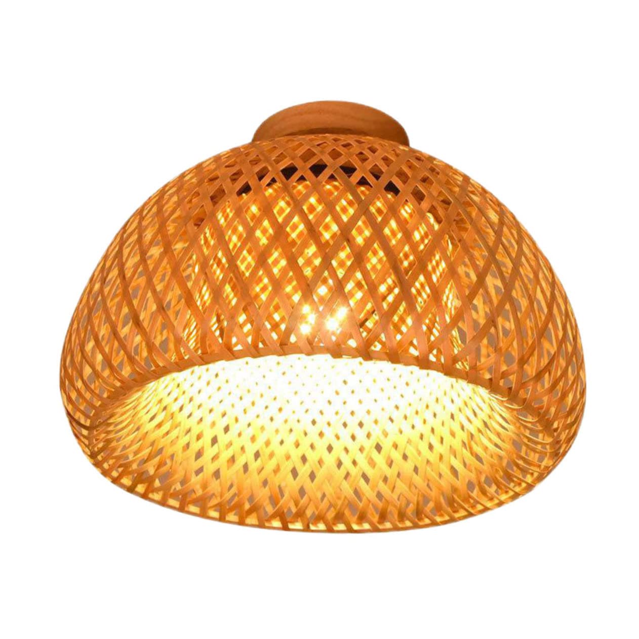IWOWHERO Chinoiserie Vintage Lampshade Woven Ceiling Light Boho Style Decor for Room
