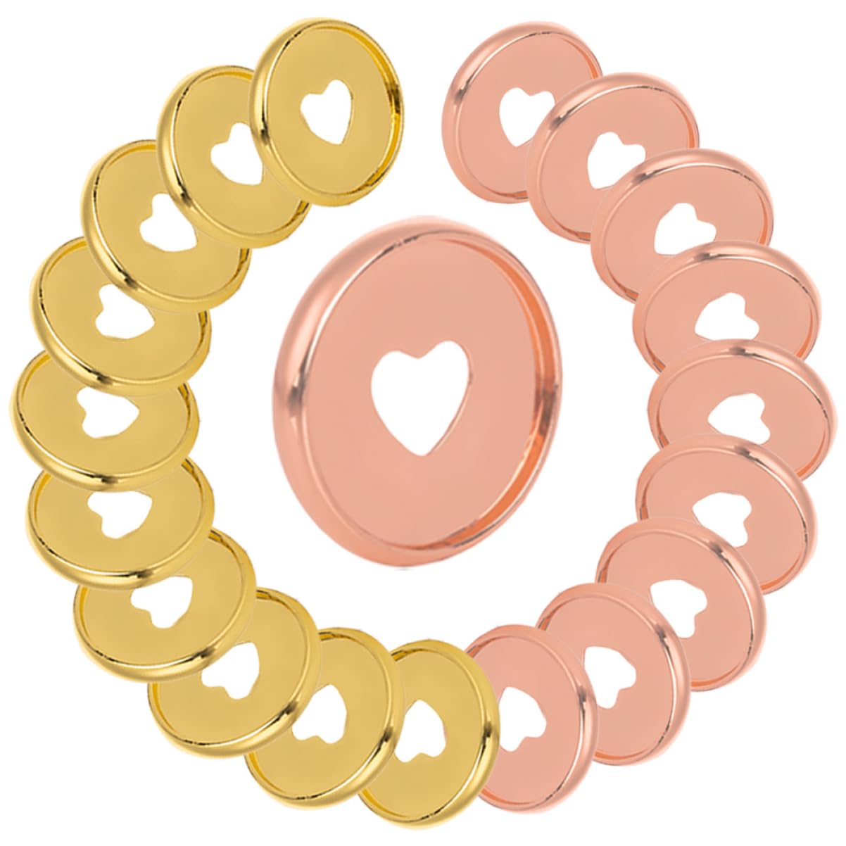 Abaodam 80stücke Rundbinder Discs Premium Bindescheiben Für Notizbuch Planer Roségold Für Lose Einfaches Binden Leicht Und Tragbar Herzloch-design