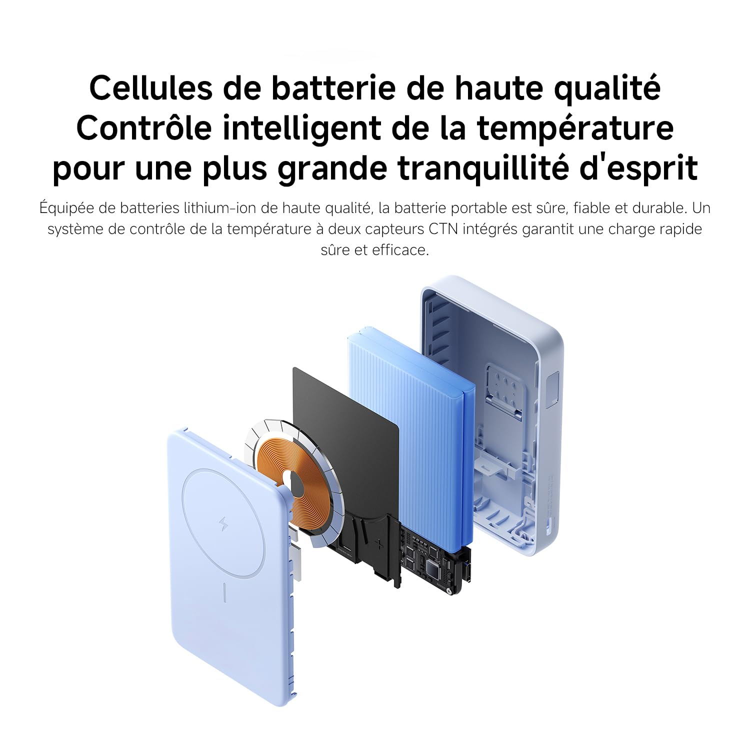 Xiaomi Batterie Externe 10000mAh, Power Bank MagSafe avec Support, USB-C