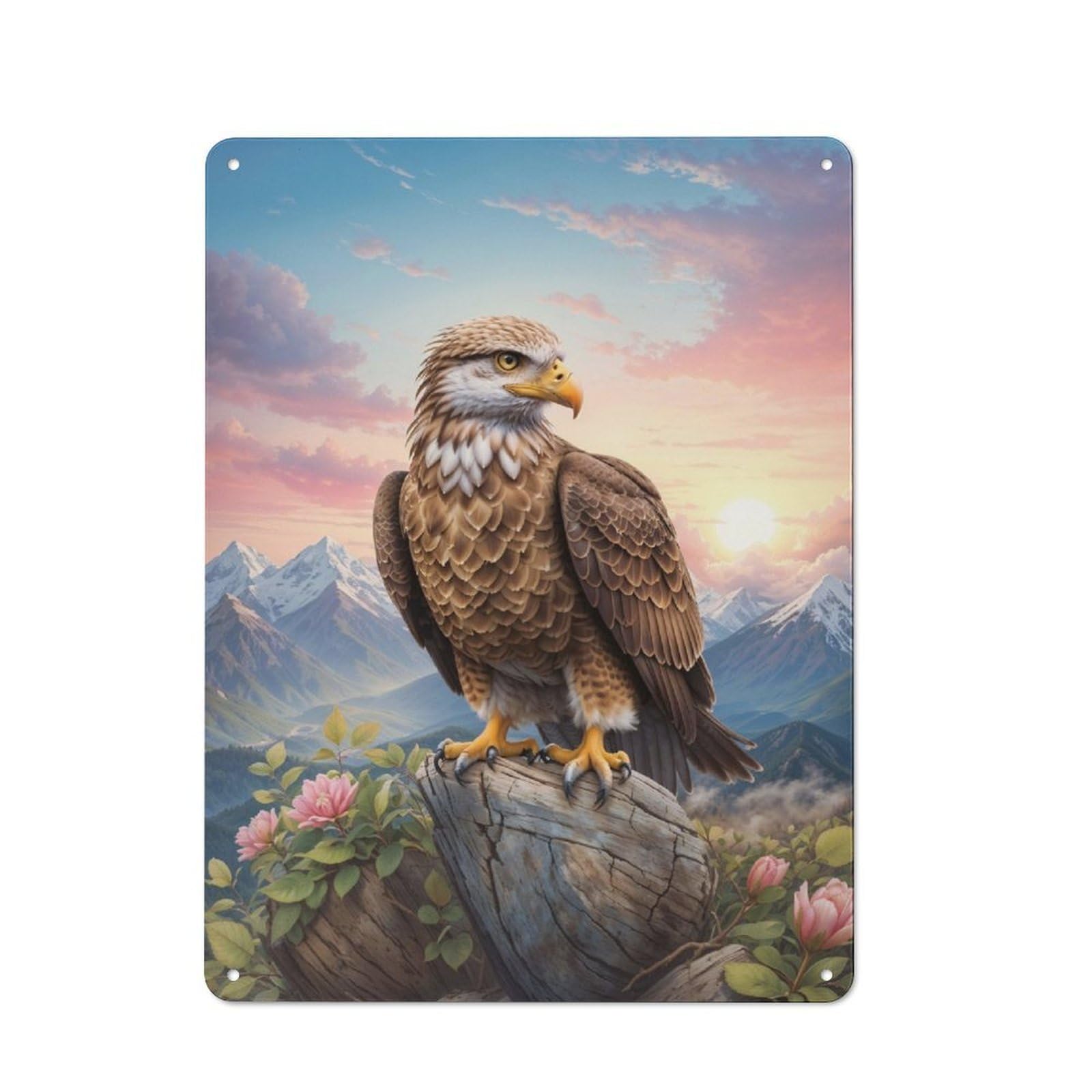 Junmoney Eagle King Of The Mountain Vintage Metal Plaque 40X30cm Featuring For Pub Or Café, Suited To Café Interior Fans