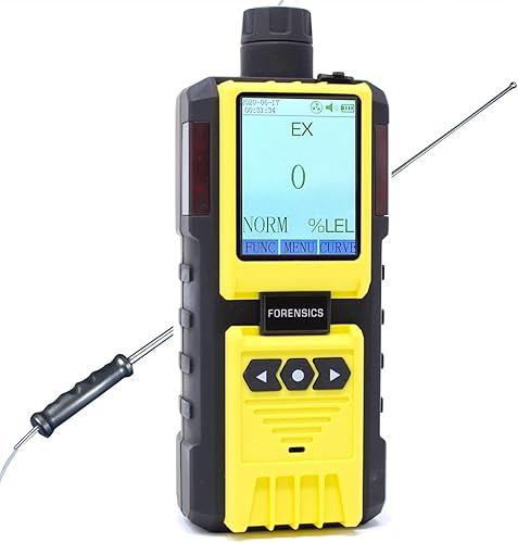 Detector y analizador de gas combustible de Forensics Calibración NIST de EE. UU. Explosive EX LEL Bomba integrada y sonda de 4 pies