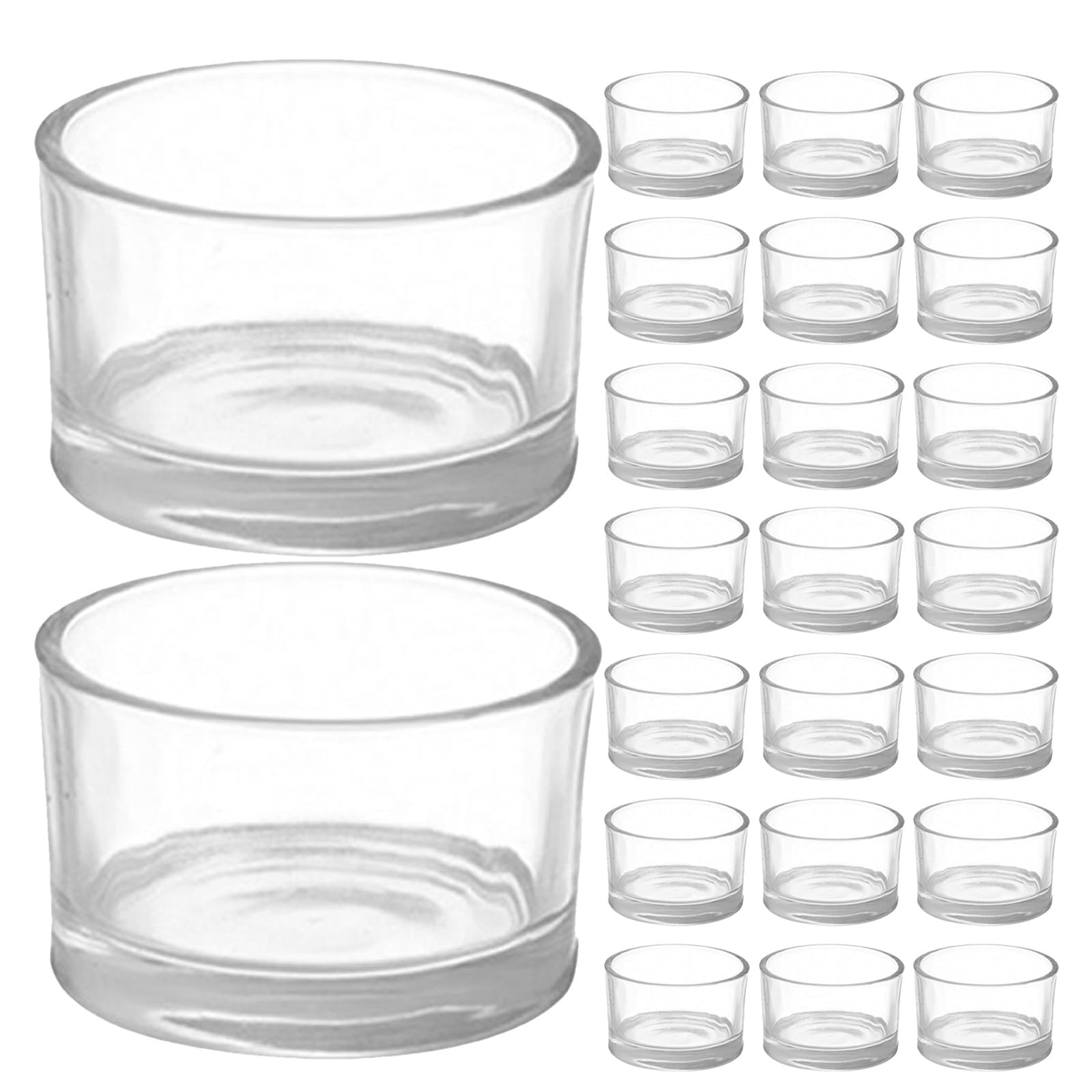 Zerodeko 24 portavelas votivas: portavelas Redondos de Vidrio para Velas pequeñas, Ideales para decoración navideña, centros de Mesa y Bodas.