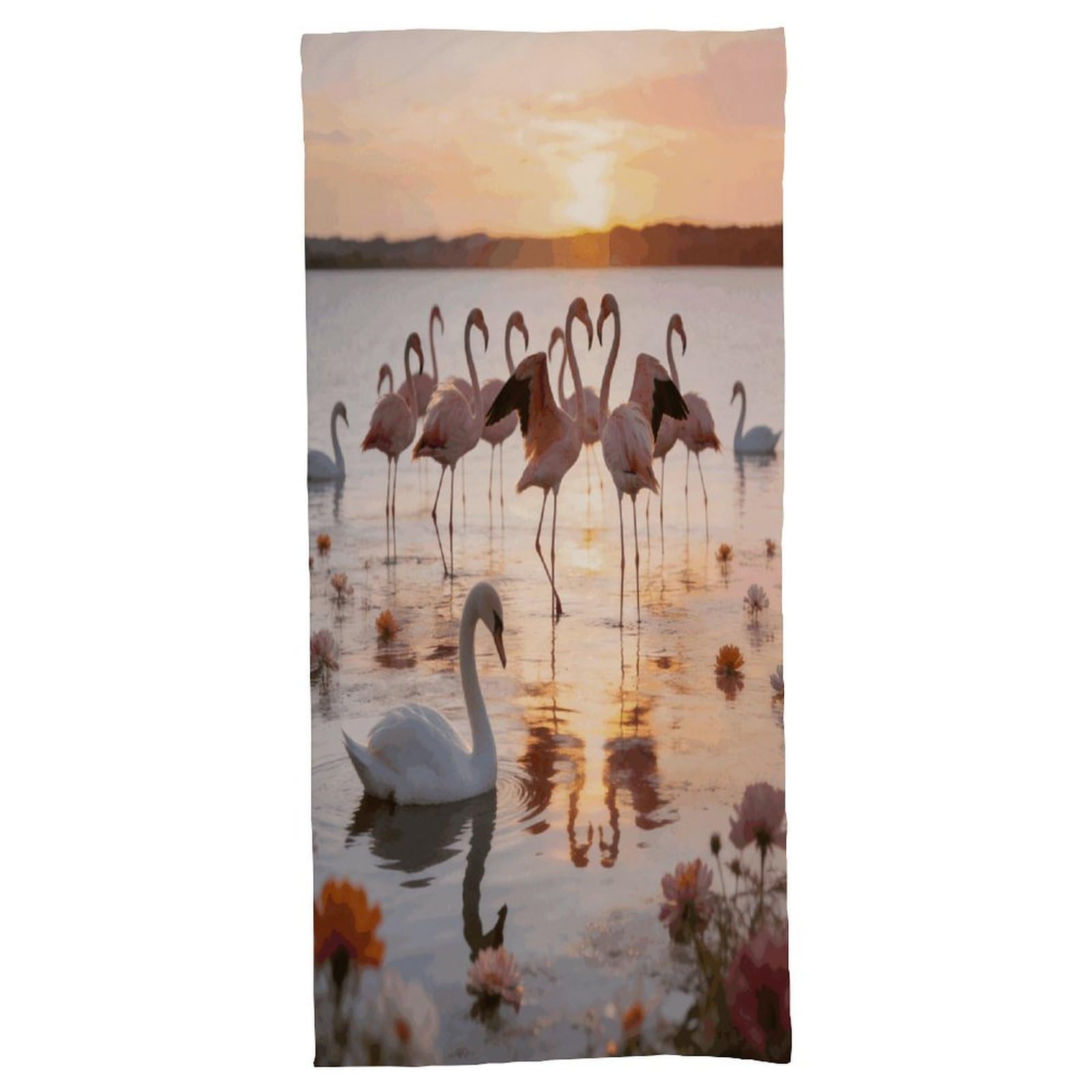 Fodpand Style Flamingos Bath Towel, Highly Absorbent & Quick Drying Beach Towel, Compact & Lightweight Pool Towel For Bathroom, Beach, Pool, Gym, Spa, And Hotel Use