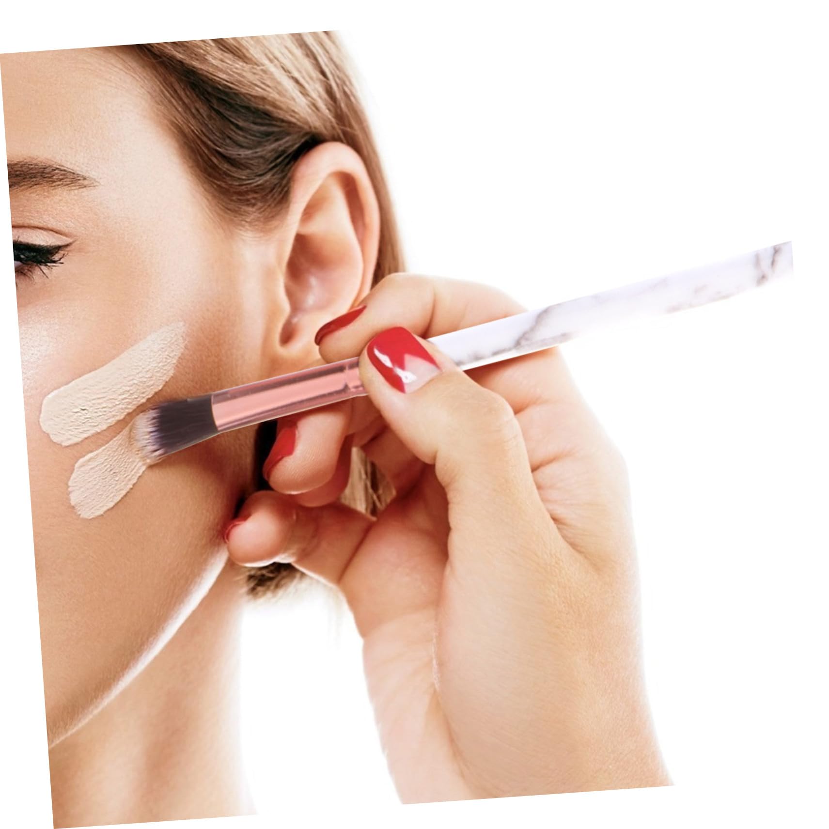 FRCOLOR 45pièces Pinceaux De Maquillage Nylon à Poignée Plastique Pinceaux Professionnels Pour Visage Yeux Avec Poils Nylon Doux Et