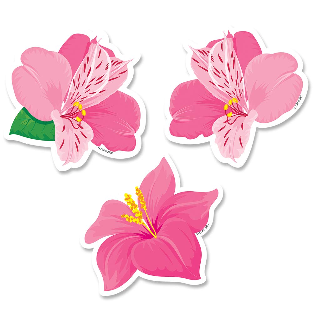 Creative Teaching Press Palm Paradise Pink Blooms 3" Designer Cut-Outs (10232)